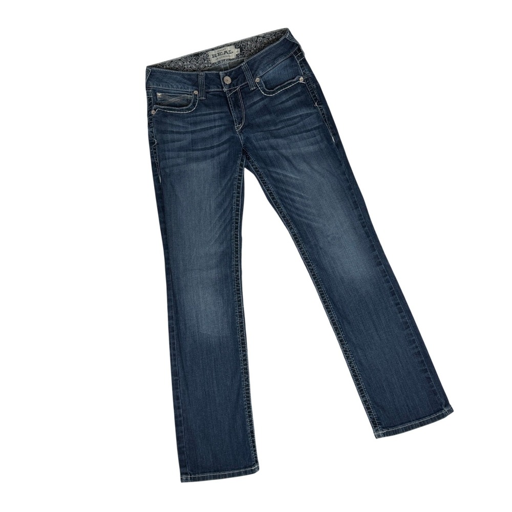 Ariat REAL Dresden‎ Jeans Women's 29R Mid Rise Bootcut Stretch Western Cowgirl